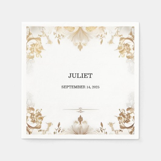 Formelles einfaches klassisches Brautparty Serviette (Vorderseite)