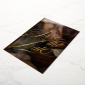 Formelles Kalligrafisches Foto Schwarz und Real Go Folieneinladung (Gedreht)