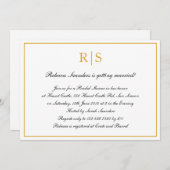 Formelles kalligraphisches Monogramm-Gold-Brautpar Einladung (Vorne/Hinten)