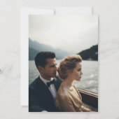 Formelles klassisches Blue Wappen Monogram Wedding Save The Date (Rückseite)