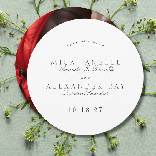 Formelles klassisches Elegantes Calligrafy Round-F Save The Date