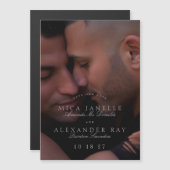 Formelles klassisches hellgraues Foto Save the Dat Magneteinladung (Vorne/Hinten)