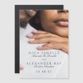 Formelles klassisches Tuxedo-Schwarzes Foto Save t Magneteinladung (Vorne/Hinten)