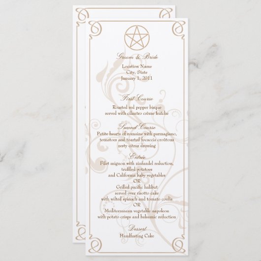 Formelles Menü Einladung (Vorne/Hinten)