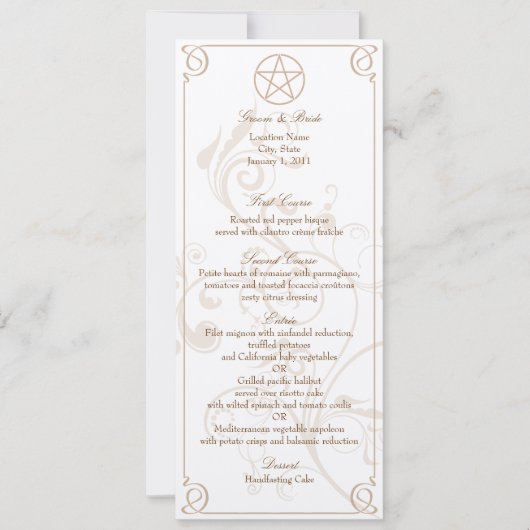 Formelles Menü Einladung (Vorderseite)