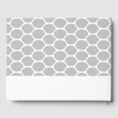 Formelles Muster des gepolsterten, hellgrauen Wabe Gästebuch (Rückseite)