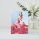 Formelles rotes Button Postkarte (Stehend Vorderseite)