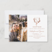 Formelles rustikales Wappen Monogramm Save the Dat Save The Date (Vorderseite)