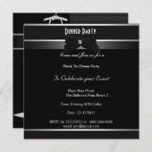 Formelles Schwarz-Weiß-Party für jedes Ereignis Einladung (Vorne/Hinten)