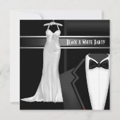 Formelles Schwarz-Weiß-Party für jedes Ereignis Einladung (Rückseite)