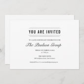 Formelles Schwarz-Weiß-Unternehmensereignis Einladung (Vorne/Hinten)