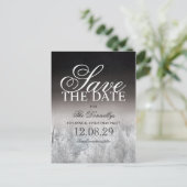 Formelles Schwarz-weißes WeihnachtsParty Save the  Ankündigungspostkarte (Stehend Vorderseite)