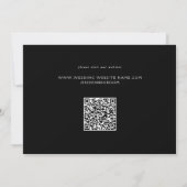 Formelles Scrollen von Blätter Schwarz-Weiß-Foto Save The Date (Rückseite)