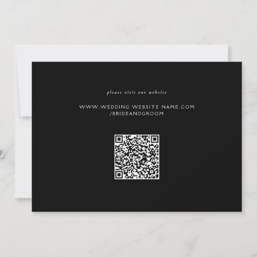 Formelles Scrollen von Blätter Schwarz-Weiß-Foto Save The Date (Rückseite)