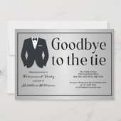 Formelles Silver Black Krawatte Tuxedo Retirement Einladung (Vorderseite)
