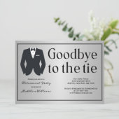 Formelles Silver Black Krawatte Tuxedo Retirement Einladung (Stehend Vorderseite)