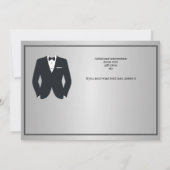Formelles Silver Black Krawatte Tuxedo Retirement Einladung (Rückseite)