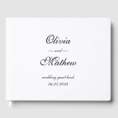 Formelles Skript mit geometrischem Monogramm-Hochz Gästebuch (Vorderseite)