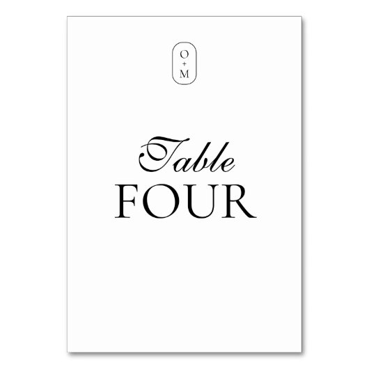 Formelles Skript und Typografie-Monogramm Tischnummer (Rückseite)