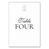 Formelles Skript und Typografie-Monogramm Tischnummer (Vorderseite)