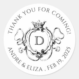 Formelles Wappen Schwarz/Weiß Runder Aufkleber