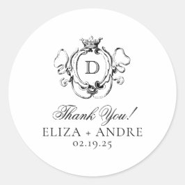 Formelles Wappen Schwarz/Weiß Runder Aufkleber