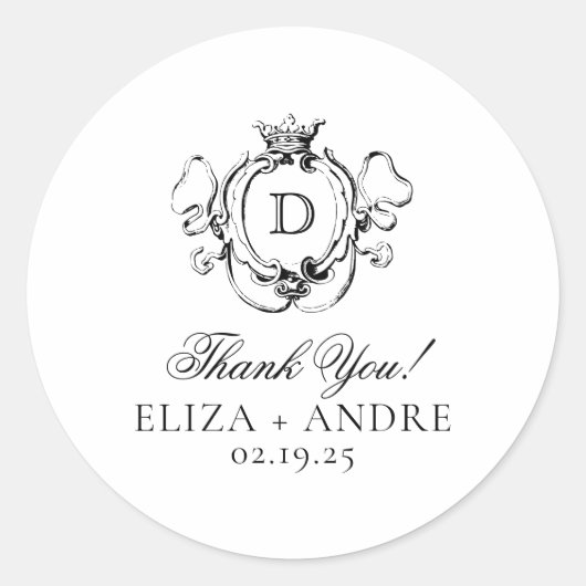 Formelles Wappen Schwarz/Weiß Runder Aufkleber (Vorderseite)