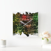 Formeln im mathematischen Raum Quadratische Wanduhr (Zuhause)