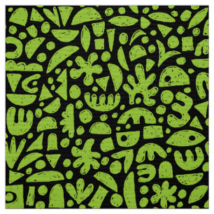 Formen Abstrakt 140821 - Mars Green auf Black Fa Stoff
