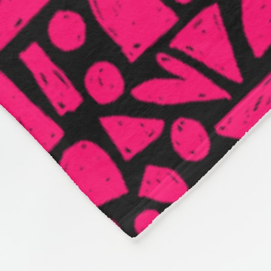 Formen Abstrakt 140821 - Neon Red on Black Fleecedecke (Ecke)