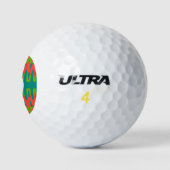 Formen auf orangefarbenem Hintergrund Golfball (Logo)