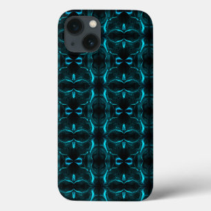 Formen, "cyan strikes flokes" auf dunklem Hintergr Case-Mate iPhone Hülle