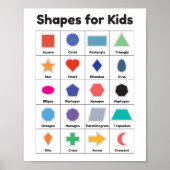 Formen für Kinder Kinderzimmer Kunst Poster (Vorne)