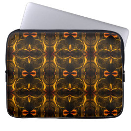 Formen, "goldene Linien schwimmen" über dunklem Hi Laptopschutzhülle
