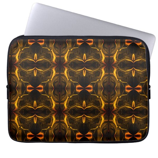 Formen, "goldene Linien schwimmen" über dunklem Hi Laptopschutzhülle (Vorderseite)