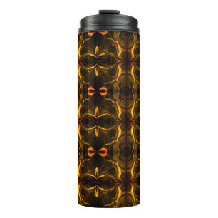 Formen, "goldene Linien schwimmen" über dunklem Hi Thermosbecher