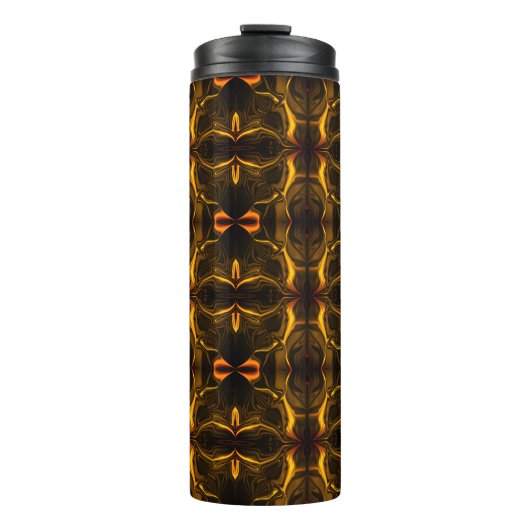 Formen, "goldene Linien schwimmen" über dunklem Hi Thermosbecher (Vorderseite)