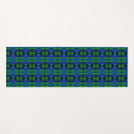 Formen, "grüne Linien schwimmen" über blauem Hinte Yogamatte