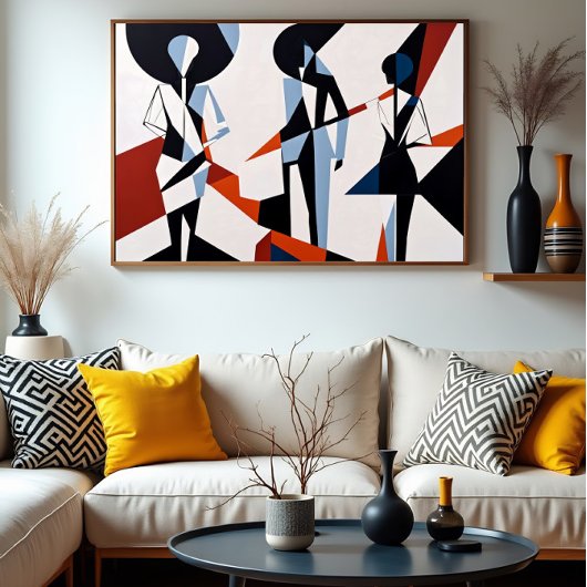 Formen im Dialog Leinwanddruck