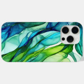 Formen in Grün und Blues Case-Mate iPhone Hülle (Rückseite (Horizontal))