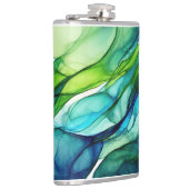 Formen in Grün und Blues Flachmann (Rechts)