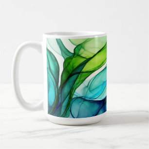 Formen in Grün und Blues Kaffeetasse