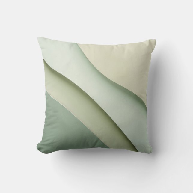 Formen in grünen Farbtönen mit Textfläche Kissen (Vorderseite)