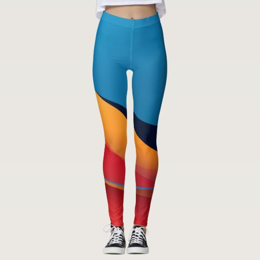 Formen in hellen Farben Leggings (Vorderseite)