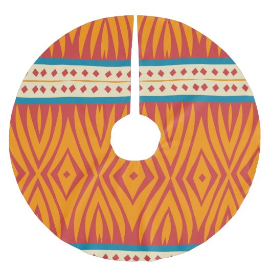 Formen in Retrofarben Polyester Weihnachtsbaumdecke (Vorderseite)