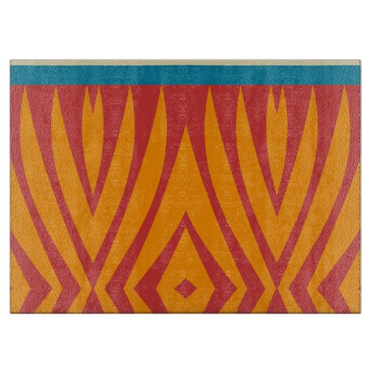 Formen in Retrofarben Schneidebrett (Vorderseite)