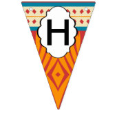 Formen in Retrofarben Wimpelkette (Zweite Fahne)