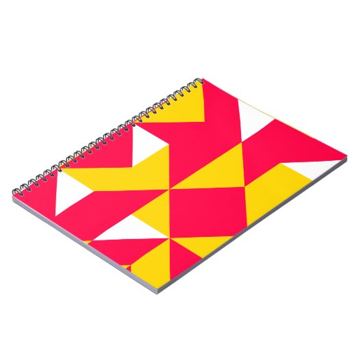 Formen mit roter und gelber Geometrie Notizblock (Linke Seite)