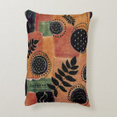 Formen und Blätter abstrakter geometrischer Kreise Dekokissen (Rückseite(Vertikal))