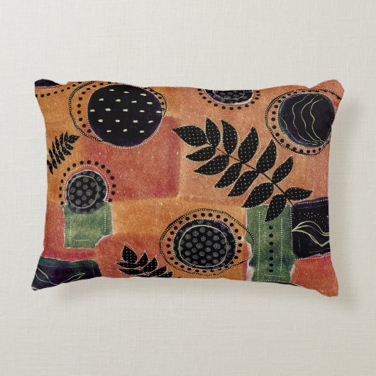 Formen und Blätter abstrakter geometrischer Kreise Dekokissen (Rückseite)